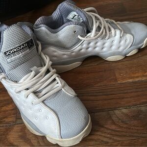 Jordan Light Gray and Cream Sneakers